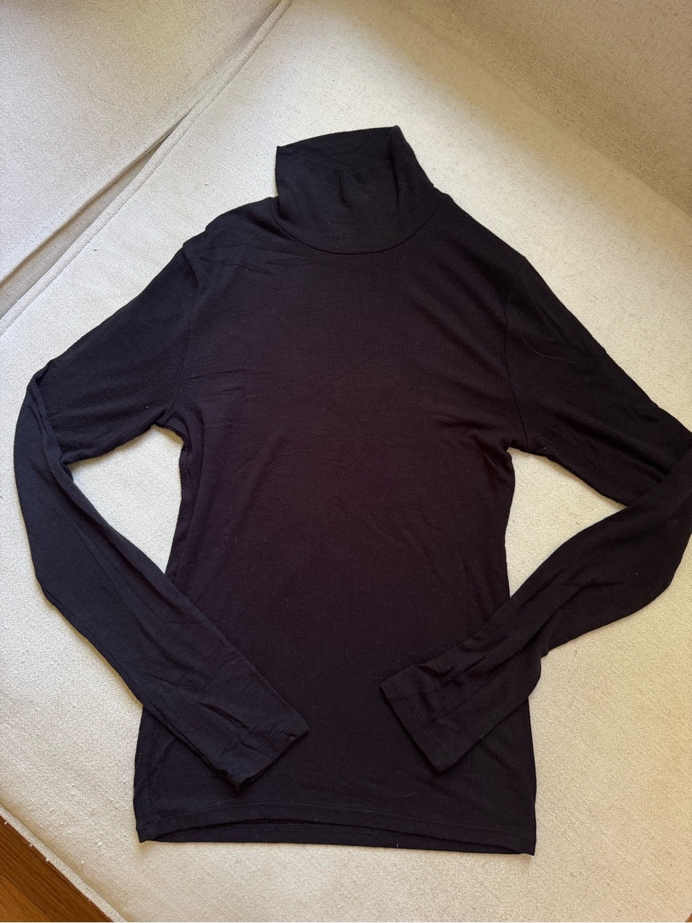Wilfred Free Black Ribbed Turtleneck Top